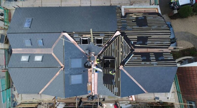 Professional storm damage repair completed by Johnson's Roofing in Trafford, Manchester area - High quality composite materials installation