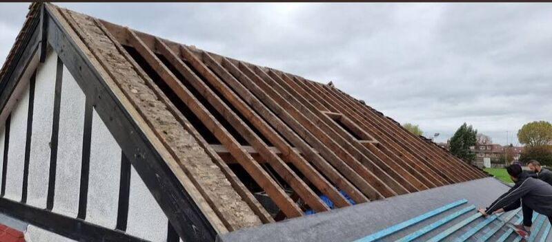 Professional chimney maintenance completed by Johnson's Roofing in Withington, Manchester area - High quality concrete tiles installation