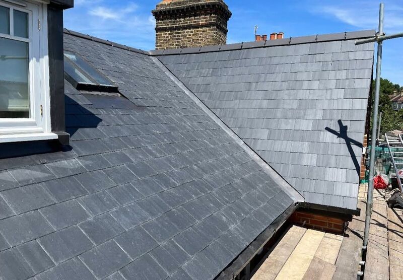 Professional storm damage repair completed by Johnson's Roofing in Oldham, Manchester area - High quality composite materials installation