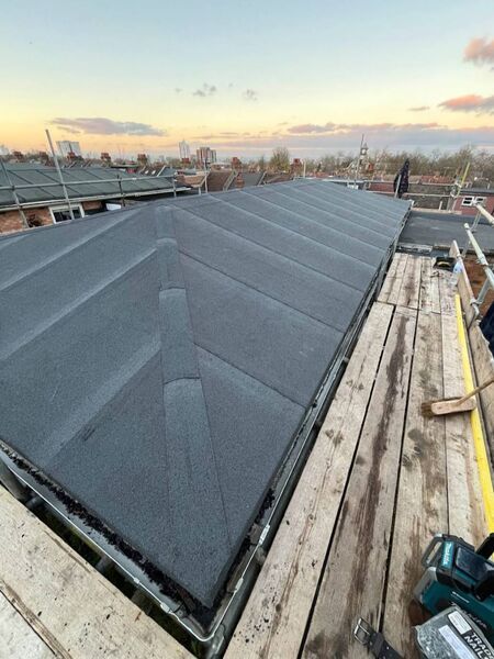 Professional roof waterproofing completed by Johnson's Roofing in Stockport, Manchester area - High quality metal roofing installation
